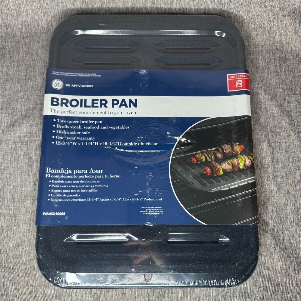 G.E. WB48X10056 GE Appliances Large 2 piece Broiler Pan, 12-3/4" x 16-1/2" NEW